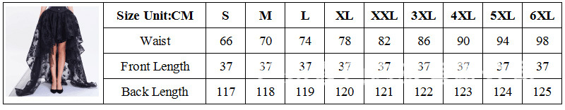 Victorian Gothic High Low Skirt With Black Floral Lace And Layered Mesh Design